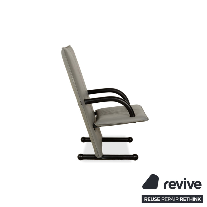 Arflex T-Line Leder Sessel Grau Schwarz