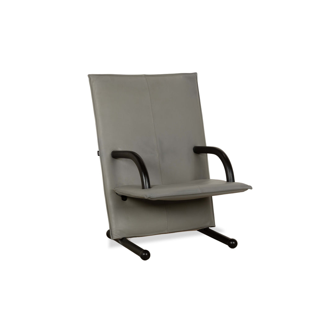 Arflex T-Line Leder Sessel Grau Schwarz