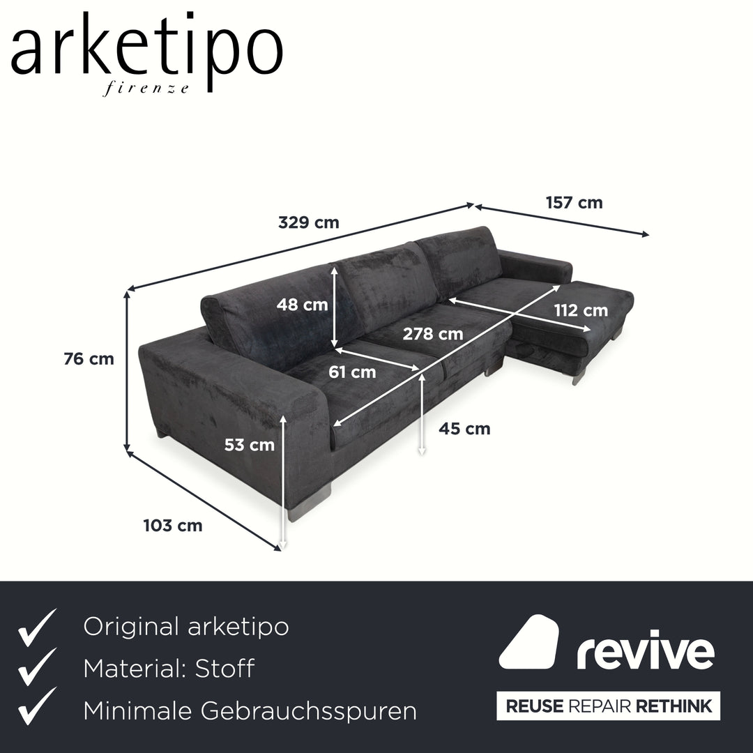 arketipo Stoff Ecksofa Grau Blau Sofa Couch