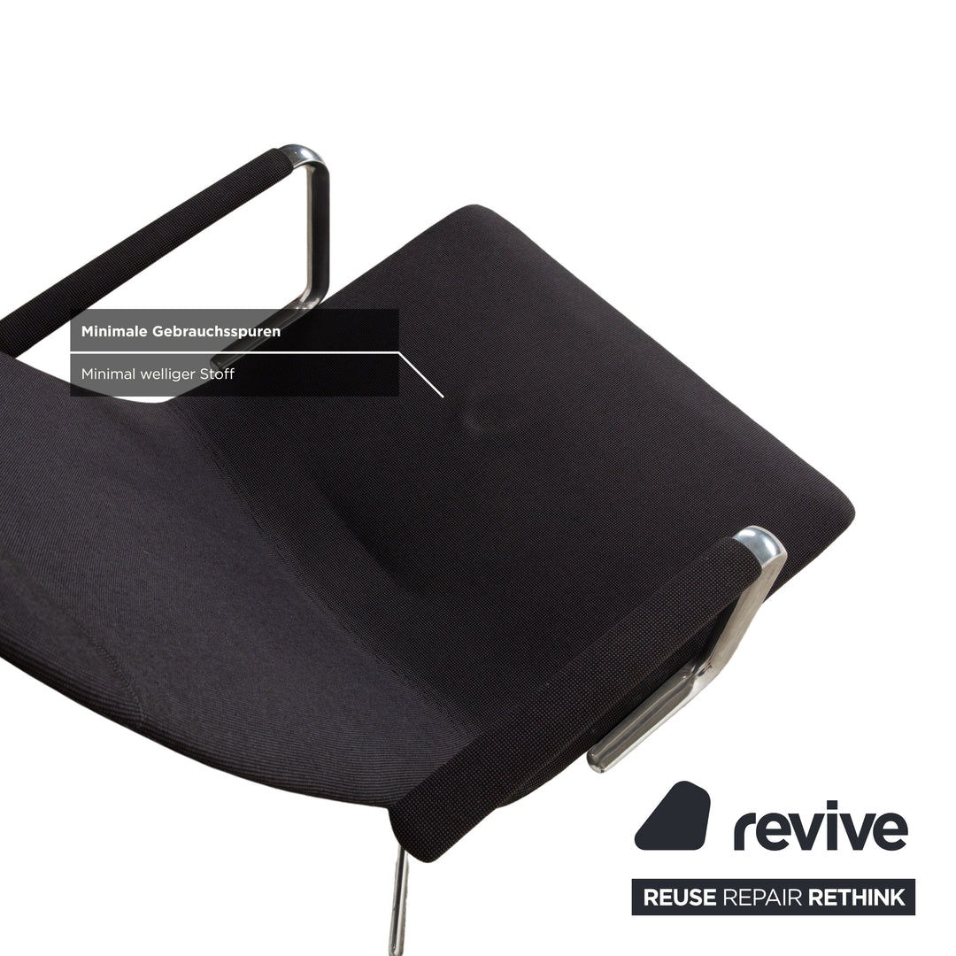 Arper Catifa 46 Stoff 2x Sessel inkl. Hocker Dunkelgrau Blau manuelle Funktion