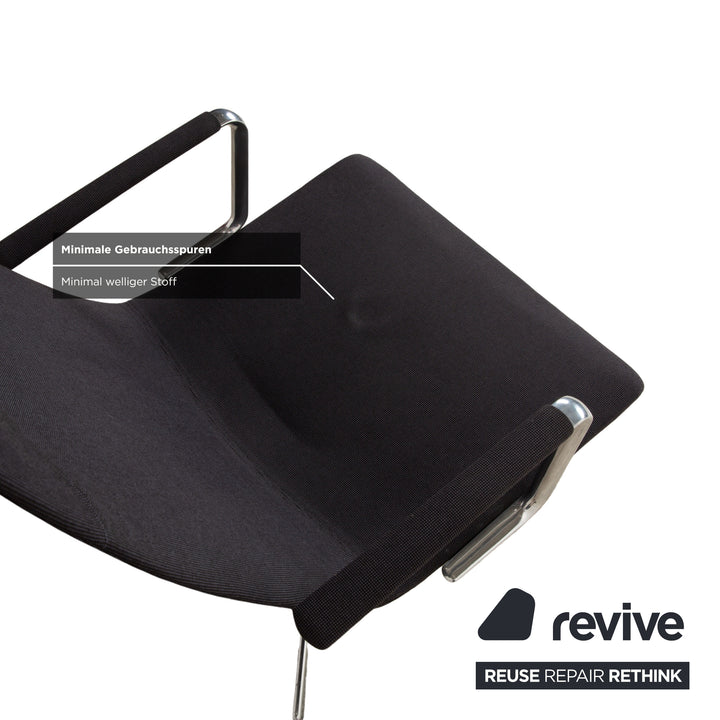 Arper Catifa 46 Stoff 2x Sessel inkl. Hocker Dunkelgrau Blau manuelle Funktion