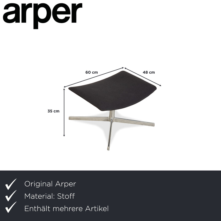 Arper Catifa 46 Stoff 2x Sessel inkl. Hocker Dunkelgrau Blau manuelle Funktion