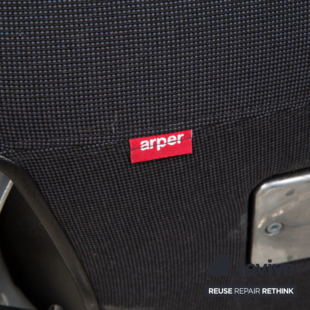 Arper Catifa 46 Stoff 2x Sessel inkl. Hocker Dunkelgrau Blau manuelle Funktion