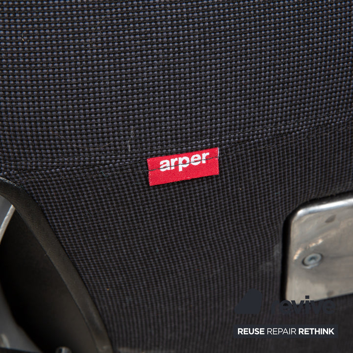 Arper Catifa 46 Stoff 2x Sessel inkl. Hocker Dunkelgrau Blau manuelle Funktion