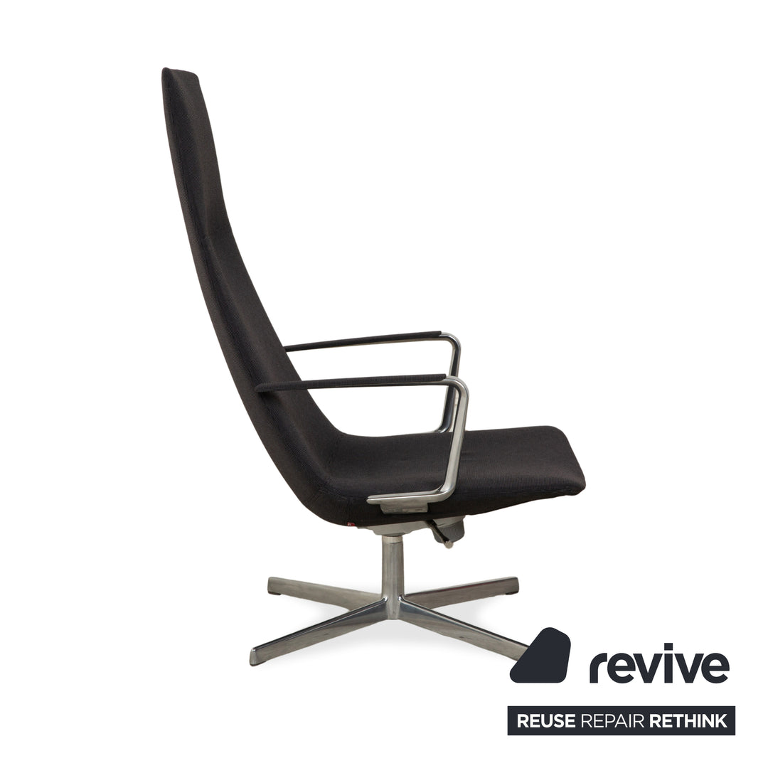 Arper Catifa 46 Stoff 2x Sessel inkl. Hocker Dunkelgrau Blau manuelle Funktion