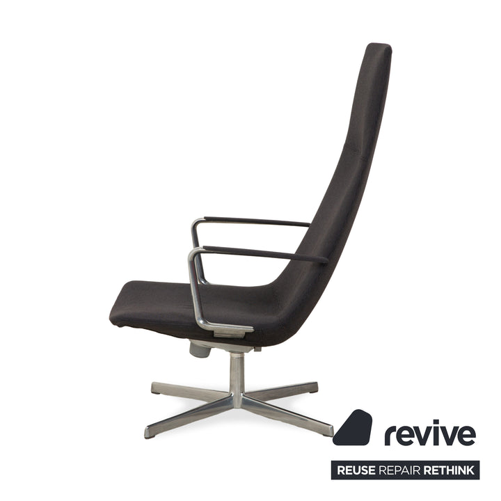 Arper Catifa 46 Stoff 2x Sessel inkl. Hocker Dunkelgrau Blau manuelle Funktion