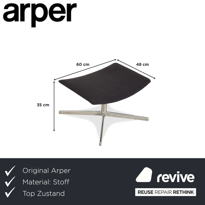 Arper Catifa 46 Fabric Stool Dark Grey Blue
