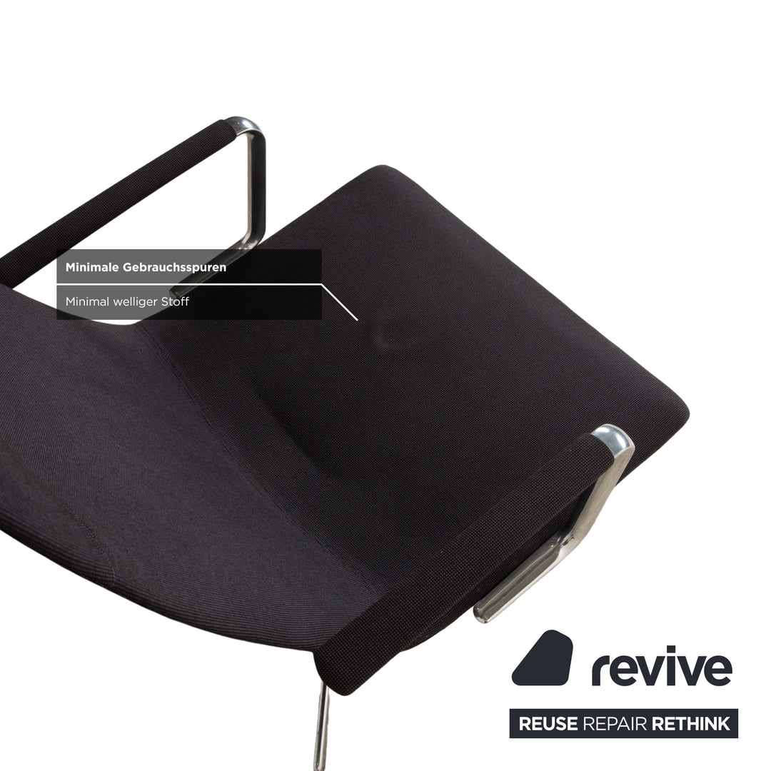 Arper Catifa 46 Fabric Armchair Dark Grey Blue Manual Function