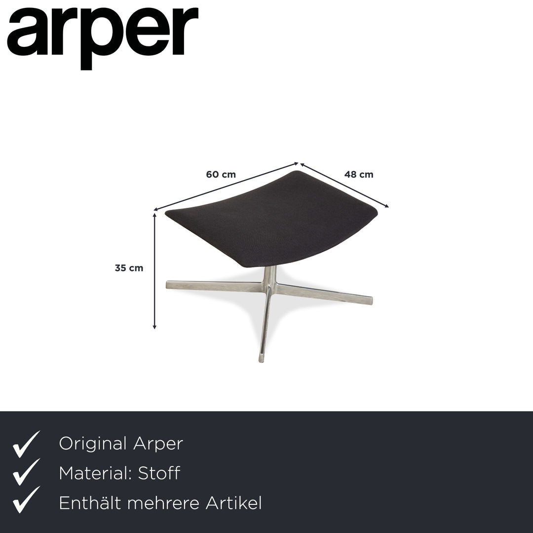 Arper Catifa 46 Stoff Sessel inkl. Hocker Dunkelgrau Blau manuelle Funktion