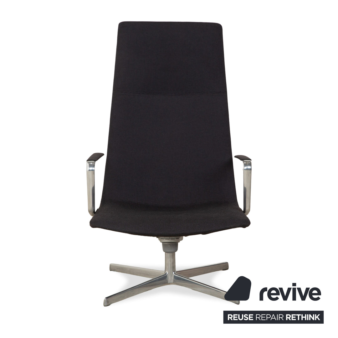 Arper Catifa 46 Stoff Sessel inkl. Hocker Dunkelgrau Blau manuelle Funktion