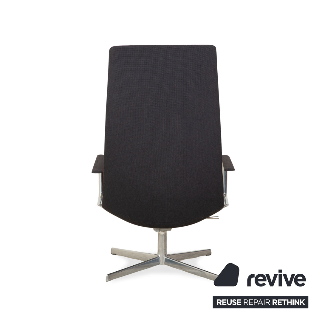 Arper Catifa 46 Stoff Sessel inkl. Hocker Dunkelgrau Blau manuelle Funktion