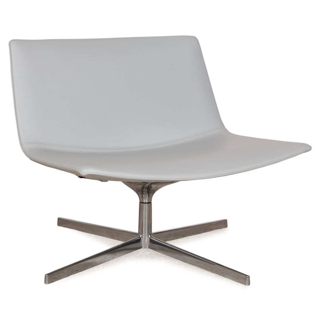 Arper Catifa 80 Leather Armchair Blue Blue-Gray Light Blue Swivel Function