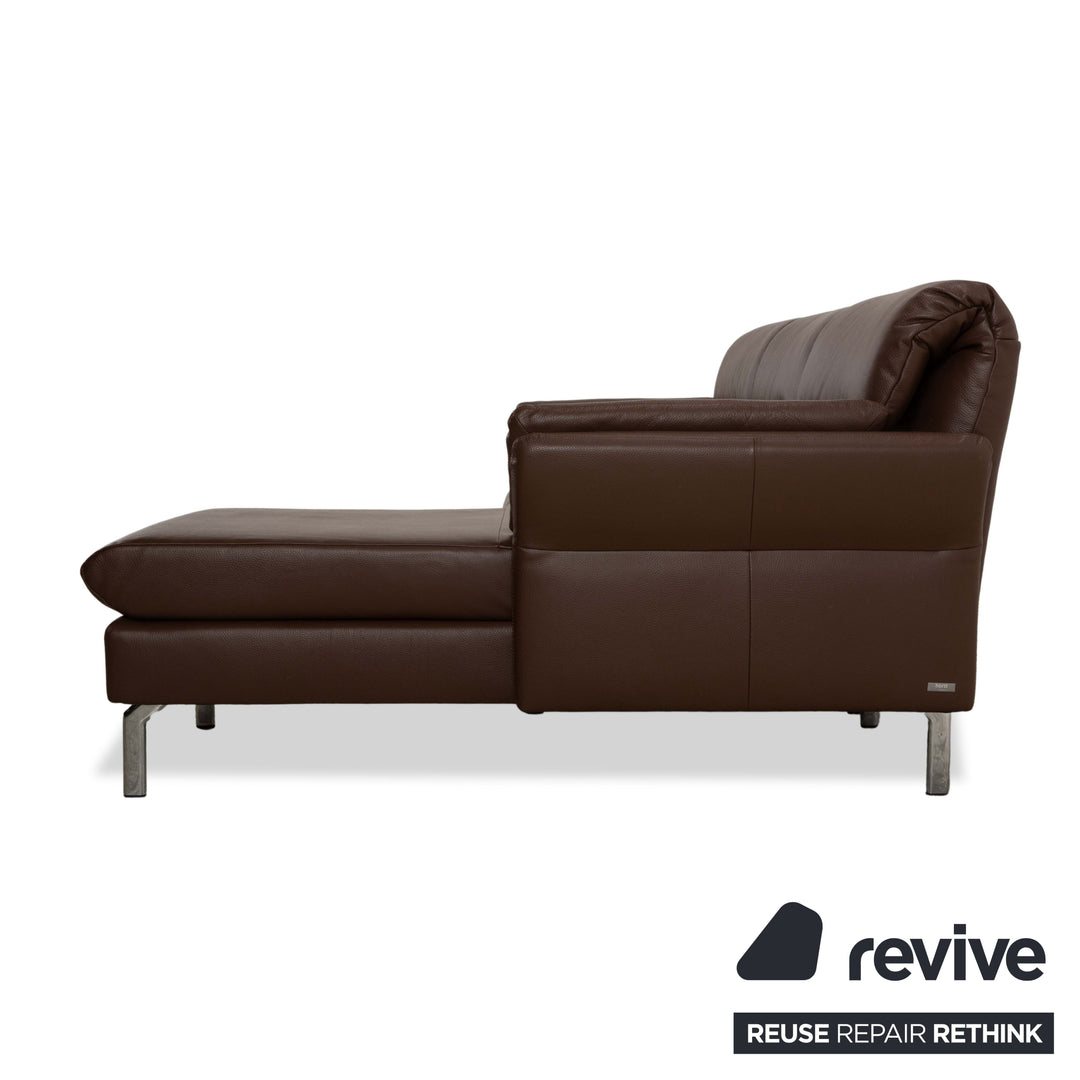 Artanova Avengo Leder Ecksofa Braun Récamiere Rechts Sofa Couch manuelle Funktion