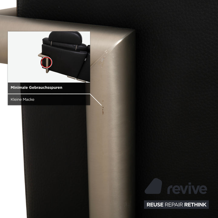 Artanova Medea Leder Ecksofa Schwarz Recamiere Rechts Sofa Couch