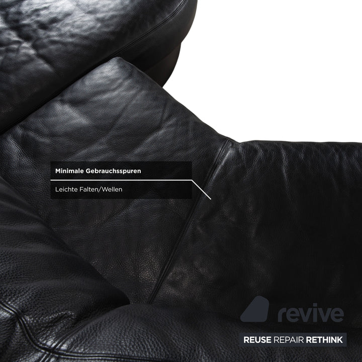 Artanova Medea Leder Ecksofa Schwarz Recamiere Rechts Sofa Couch