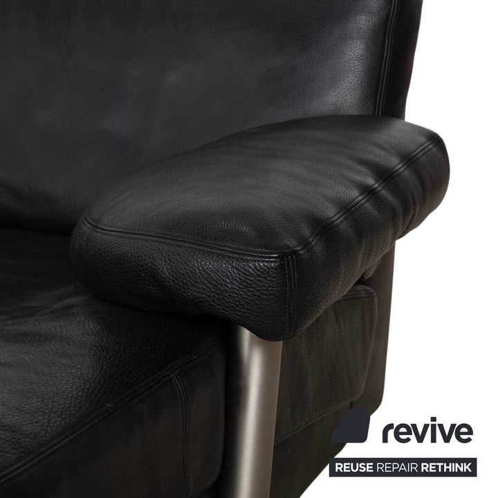 Artanova Medea Leder Ecksofa Schwarz Recamiere Rechts Sofa Couch