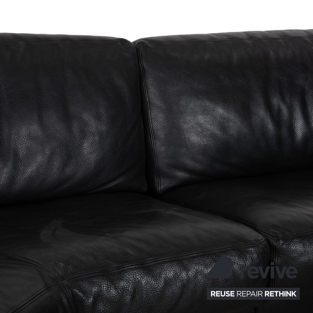 Artanova Medea Leder Ecksofa Schwarz Recamiere Rechts Sofa Couch