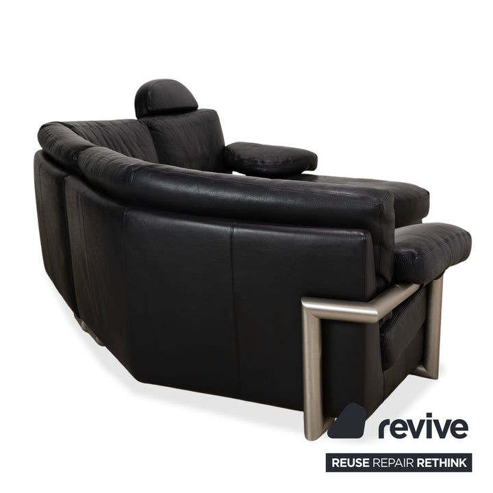 Artanova Medea Leder Ecksofa Schwarz Recamiere Rechts Sofa Couch