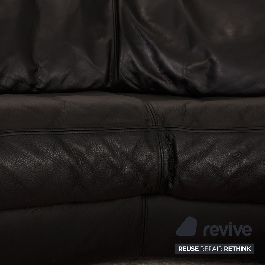Artanova Medea Leder Ecksofa Schwarz Sofa Couch