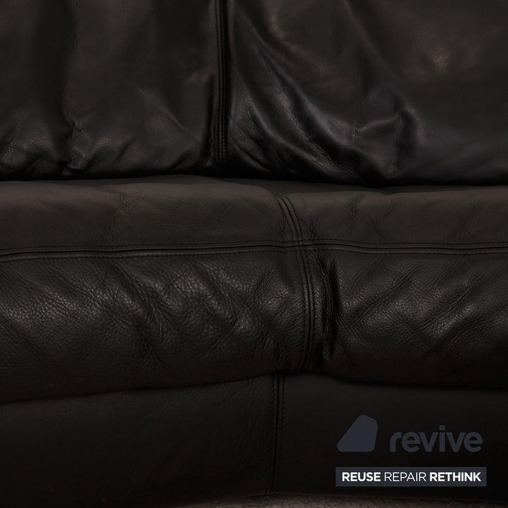 Artanova Medea Leder Ecksofa Schwarz Sofa Couch
