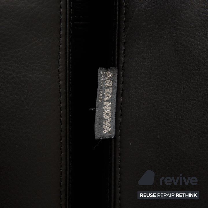 Artanova Medea Leder Ecksofa Schwarz Sofa Couch
