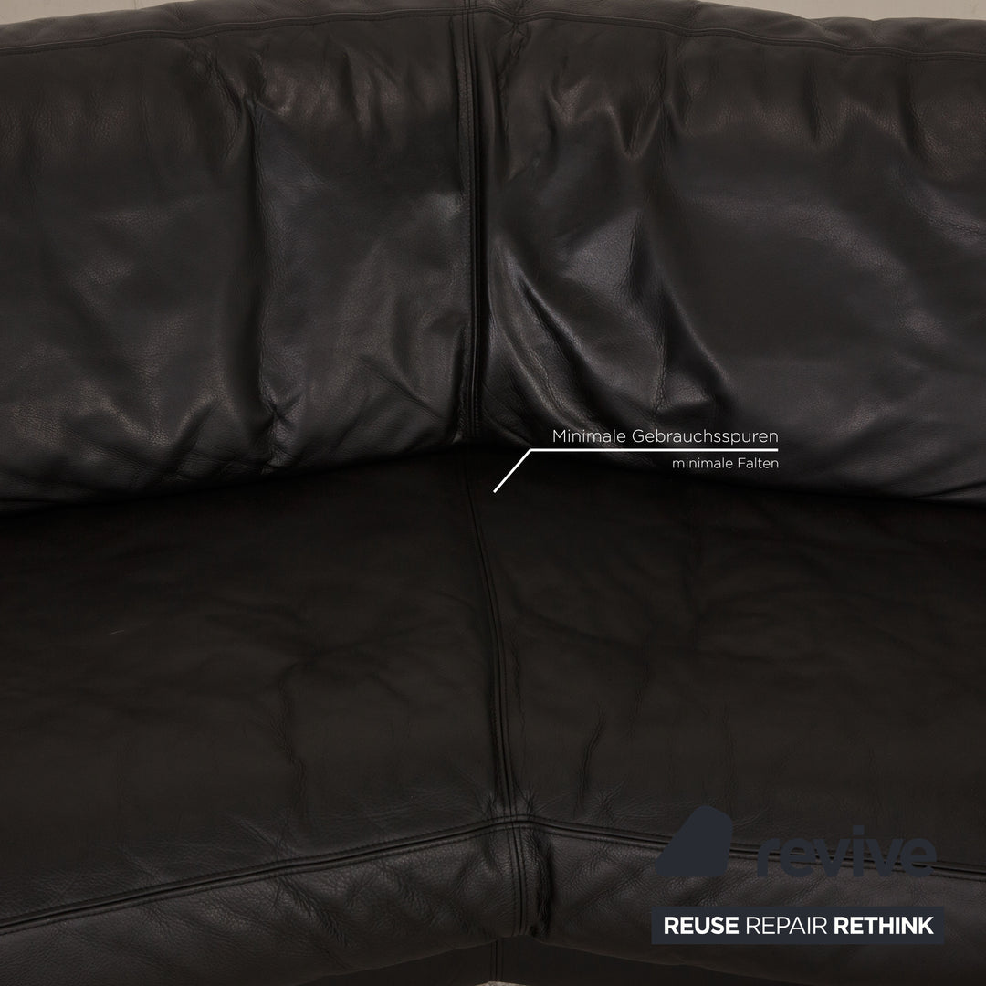 Artanova Medea Leder Ecksofa Schwarz Sofa Couch