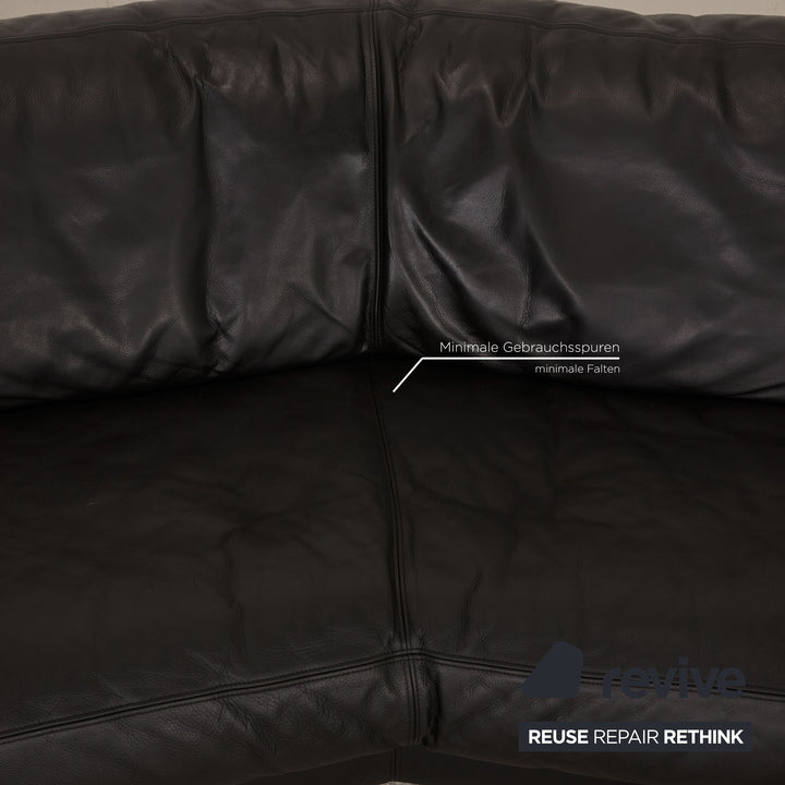 Artanova Medea Leder Ecksofa Schwarz Sofa Couch