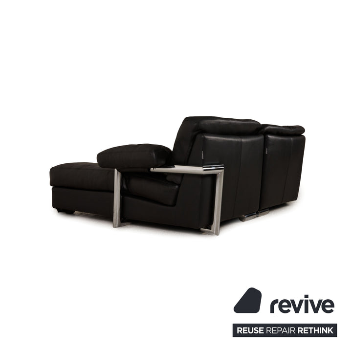 Artanova Medea Leder Ecksofa Schwarz Sofa Couch