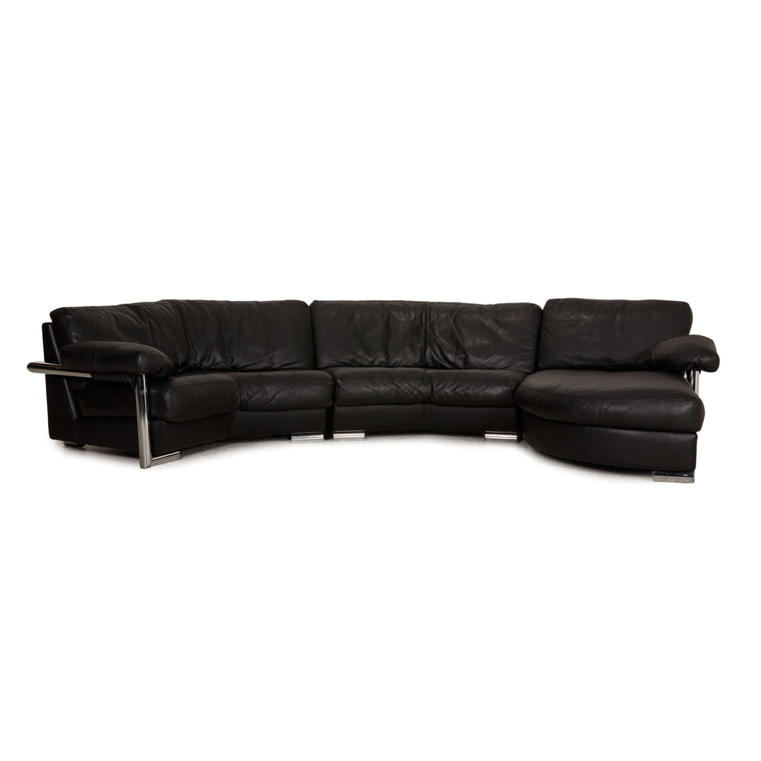 Artanova Medea Leder Ecksofa Schwarz Sofa Couch