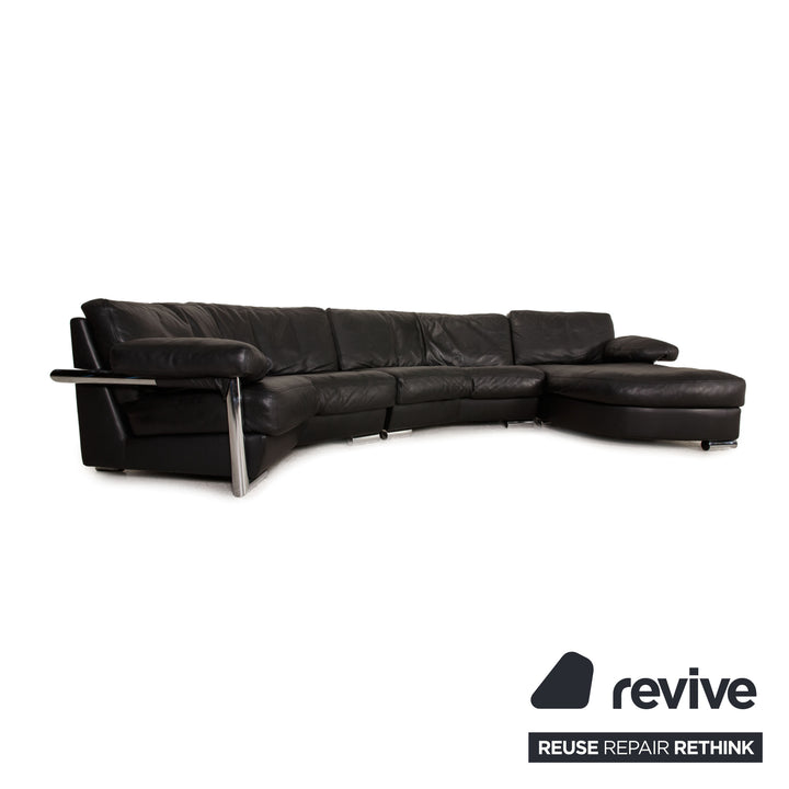 Artanova Medea Leder Ecksofa Schwarz Sofa Couch