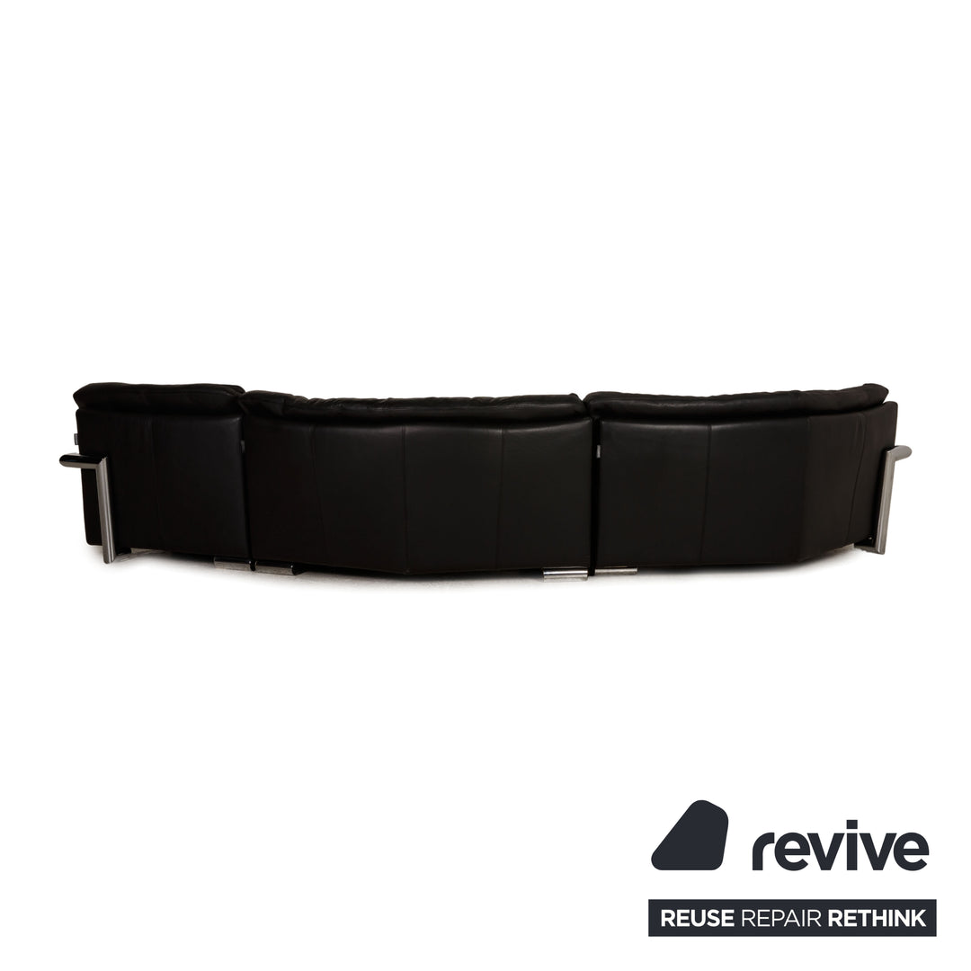 Artanova Medea Leder Ecksofa Schwarz Sofa Couch