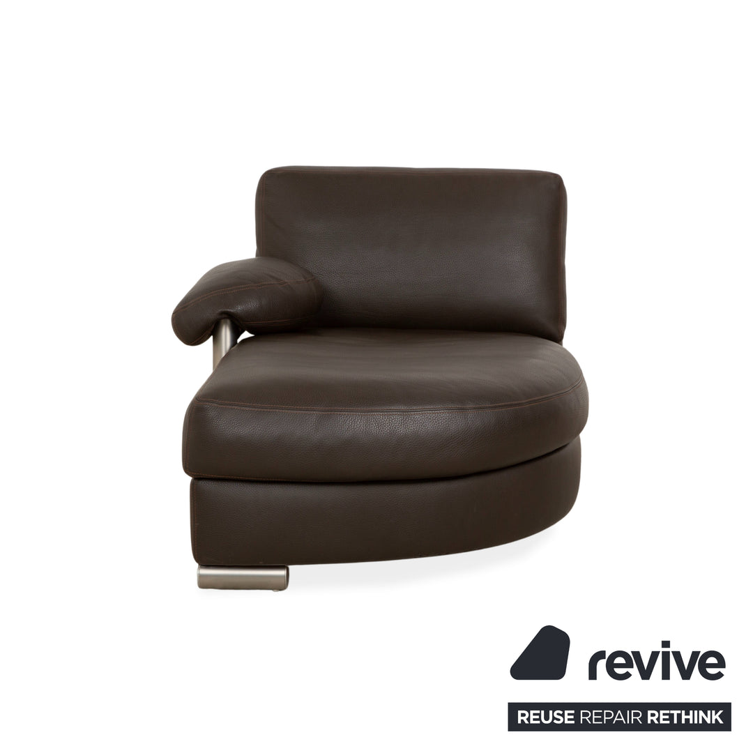 Chaise longue en cuir Artanova Medea marron foncé