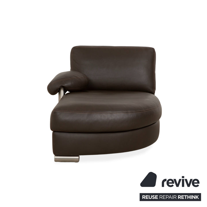 Chaise longue en cuir Artanova Medea marron foncé