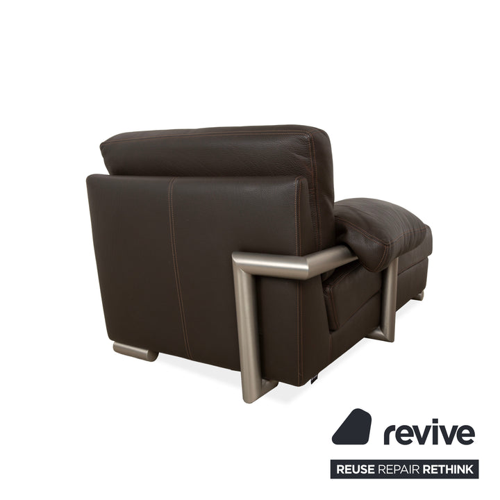 Chaise longue en cuir Artanova Medea marron foncé