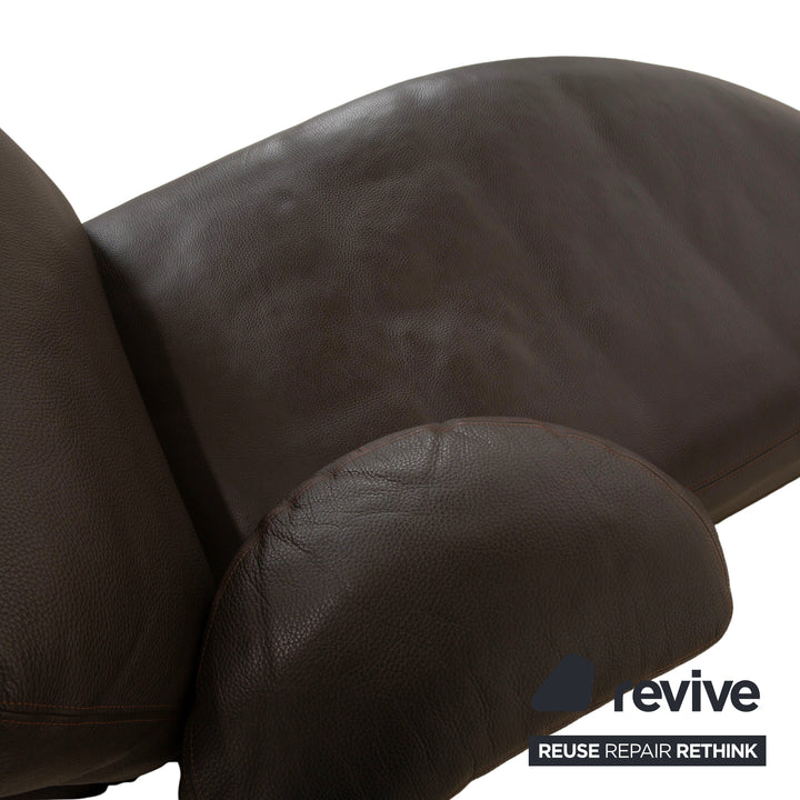 Chaise longue en cuir Artanova Medea marron foncé