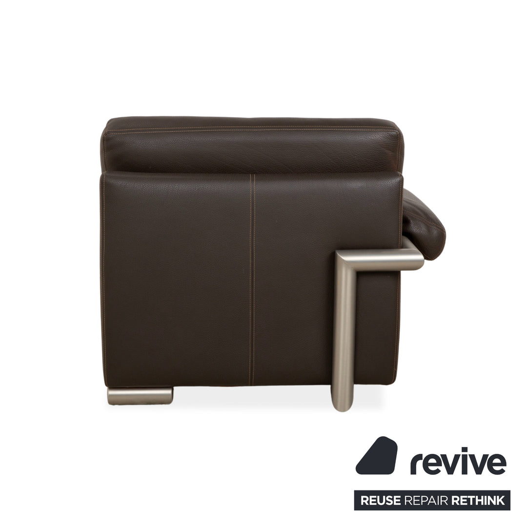 Chaise longue en cuir Artanova Medea marron foncé