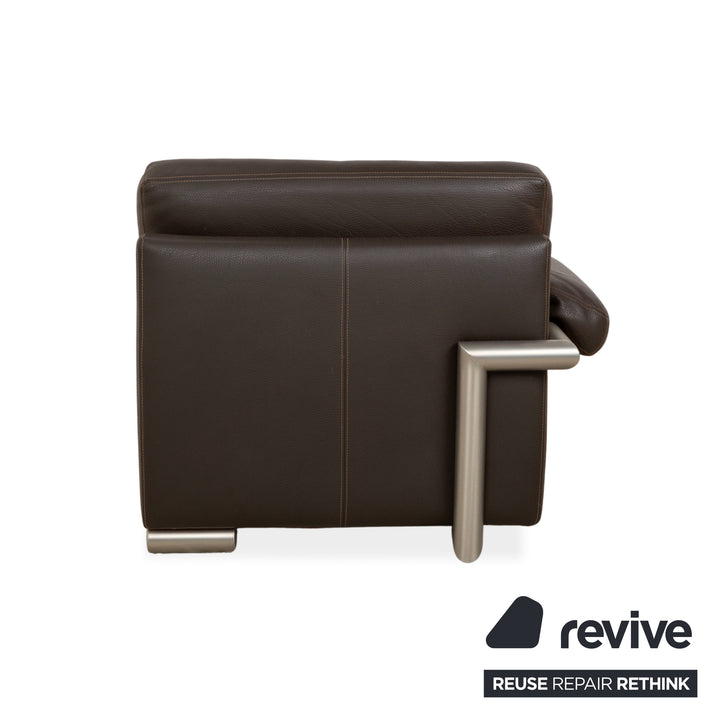 Chaise longue en cuir Artanova Medea marron foncé