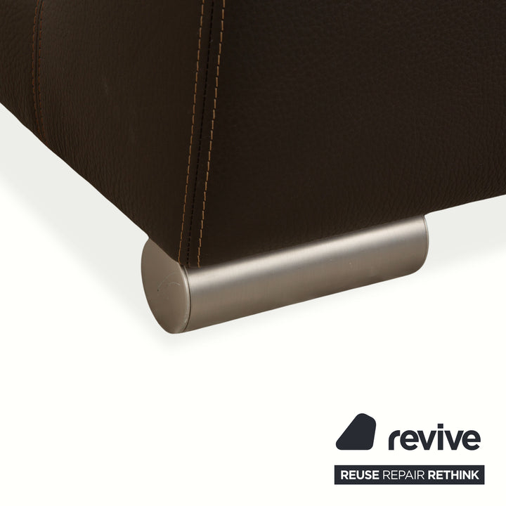 Artanova Medea leather lounger dark brown