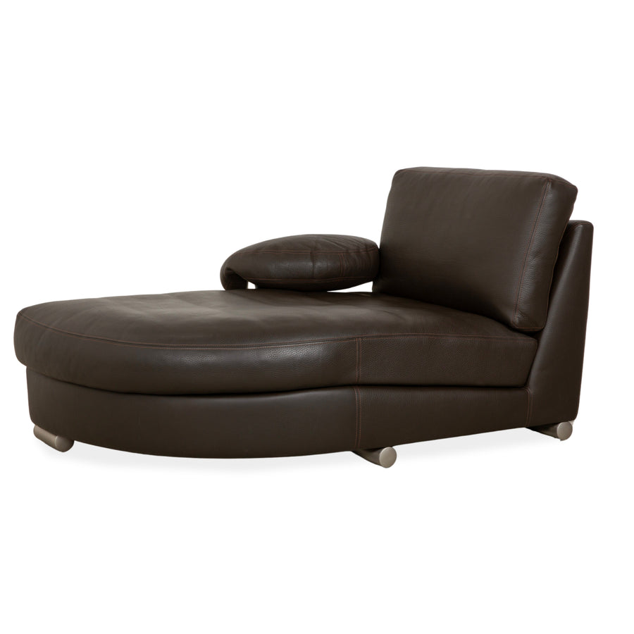Chaise longue en cuir Artanova Medea marron foncé