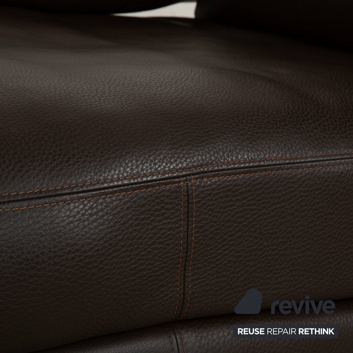 Artanova Medea leather lounger dark brown
