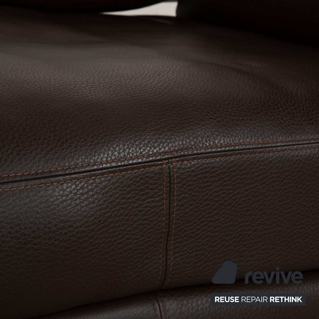 Chaise longue en cuir Artanova Medea marron foncé