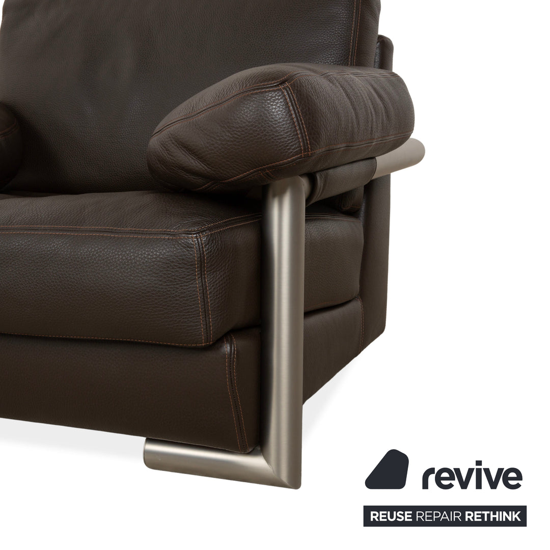 Fauteuil en cuir Artanova Medea marron foncé