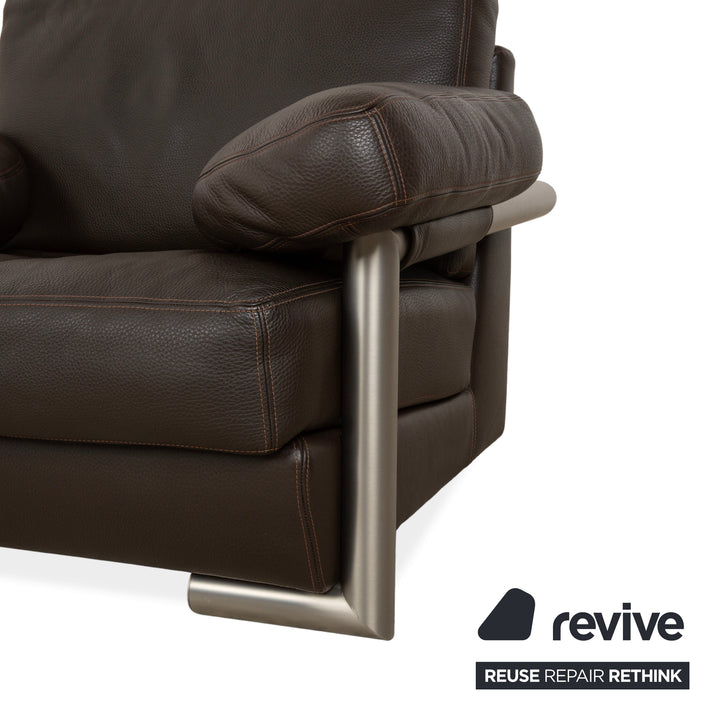 Fauteuil en cuir Artanova Medea marron foncé