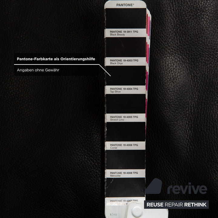 Canapé quatre places en cuir noir Artanova Medea