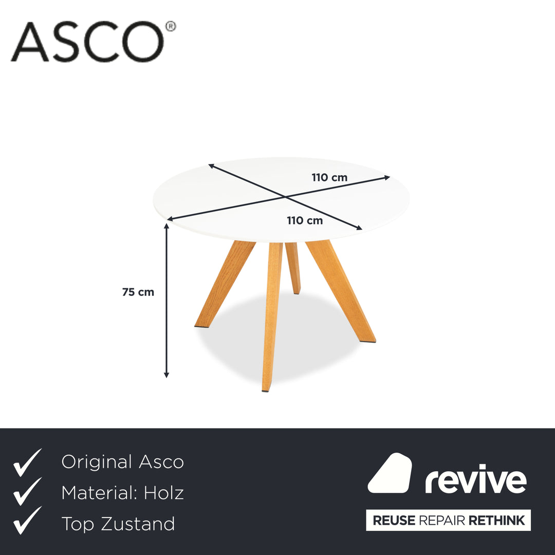 Asco Centro_11 Wooden Dining Table White Light Brown