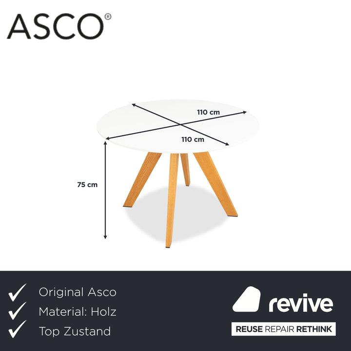 Asco Centro_11 Holz Esstisch Weiß Hellbraun