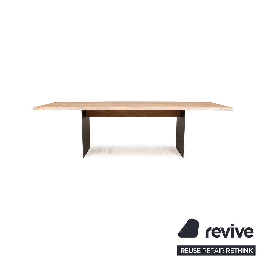 Asco Duo table à manger rustique en bois marron 260 x 75 x 95cm chêne