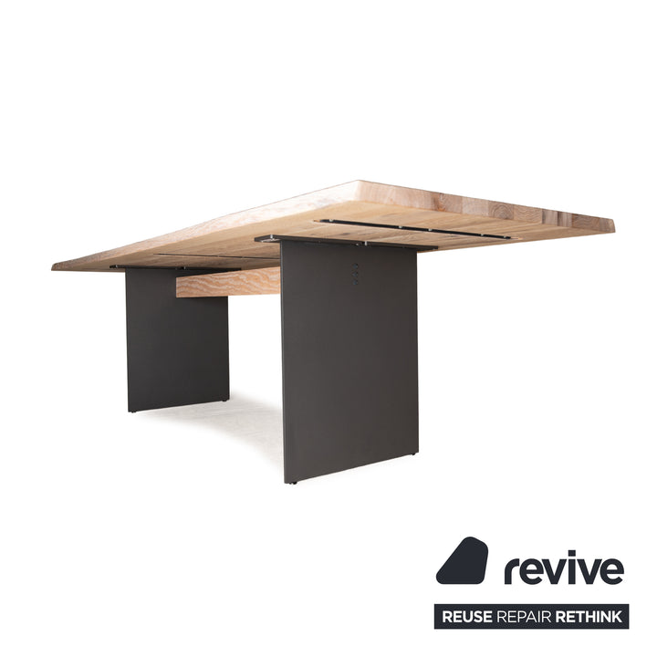 Asco Duo table à manger rustique en bois marron 260 x 75 x 95cm chêne