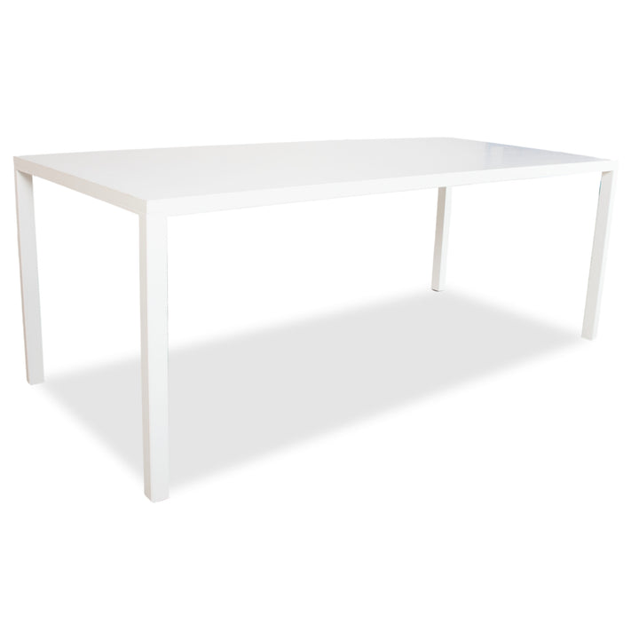 ASCO Ferro Line Table de salle à manger en bois Blanc 200 x 90 cm