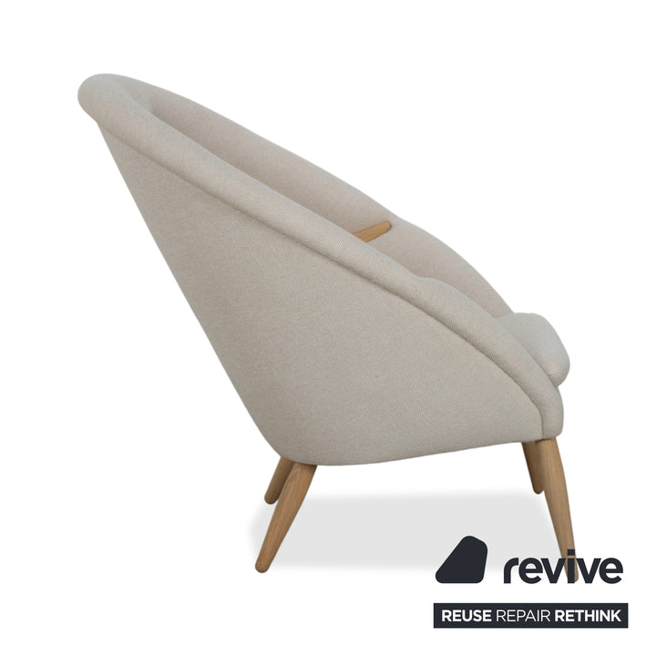 Audo Copenhagen Oda Fabric Armchair Cream Beige Eggshell incl. Ottoman